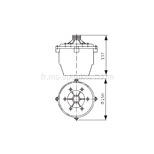 Unité de conducteur avec unité de haut-parleur de corps de transformateur 100V